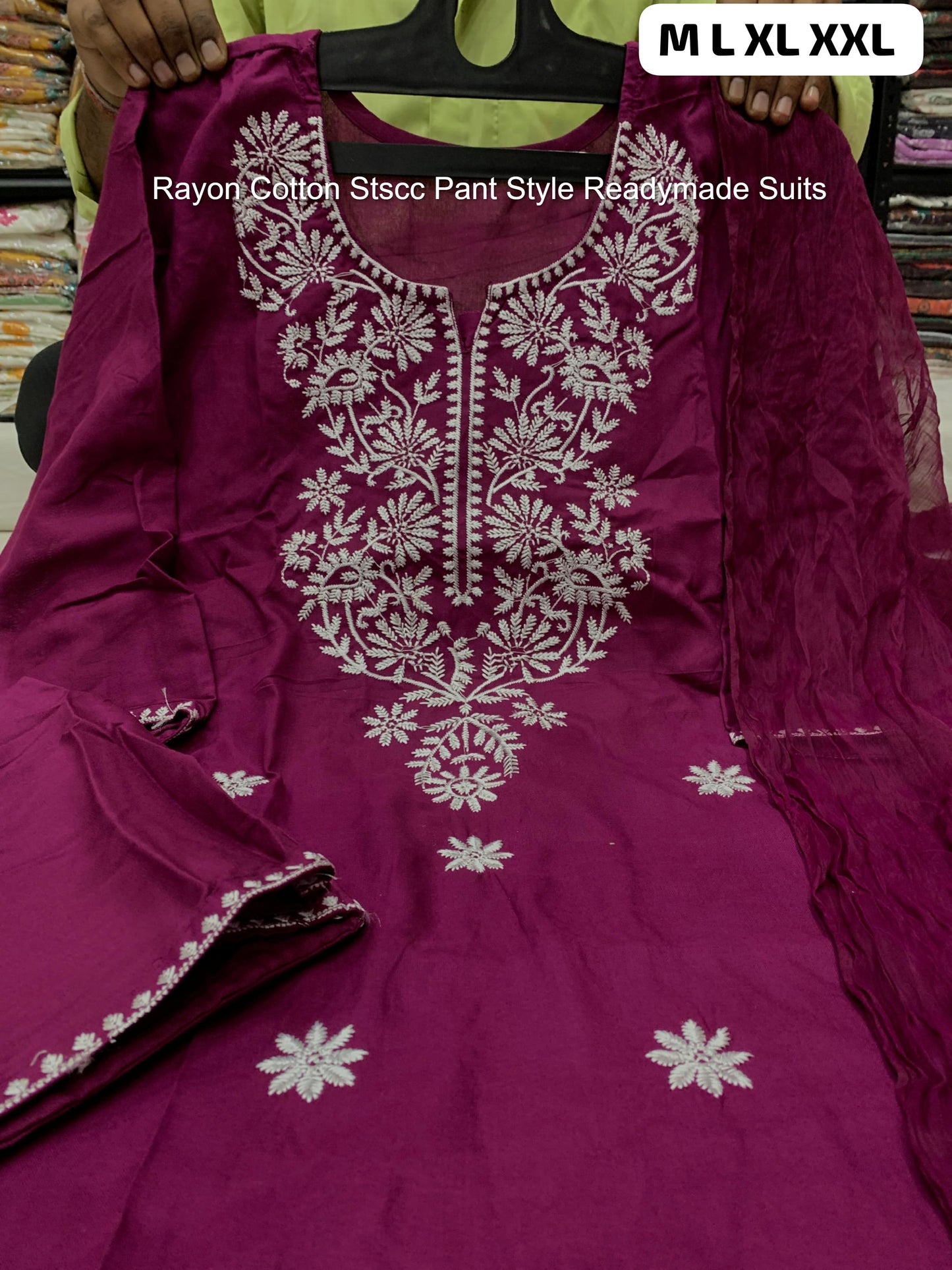 Rayon Cotton Stscc Pant Style Readymade Suits