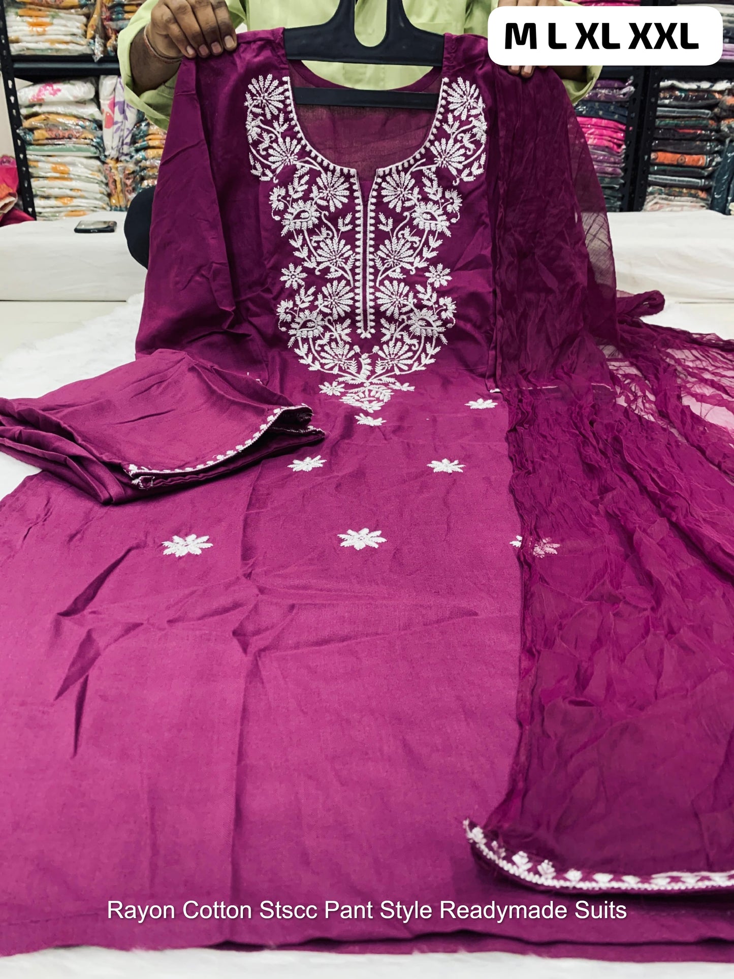 Rayon Cotton Stscc Pant Style Readymade Suits