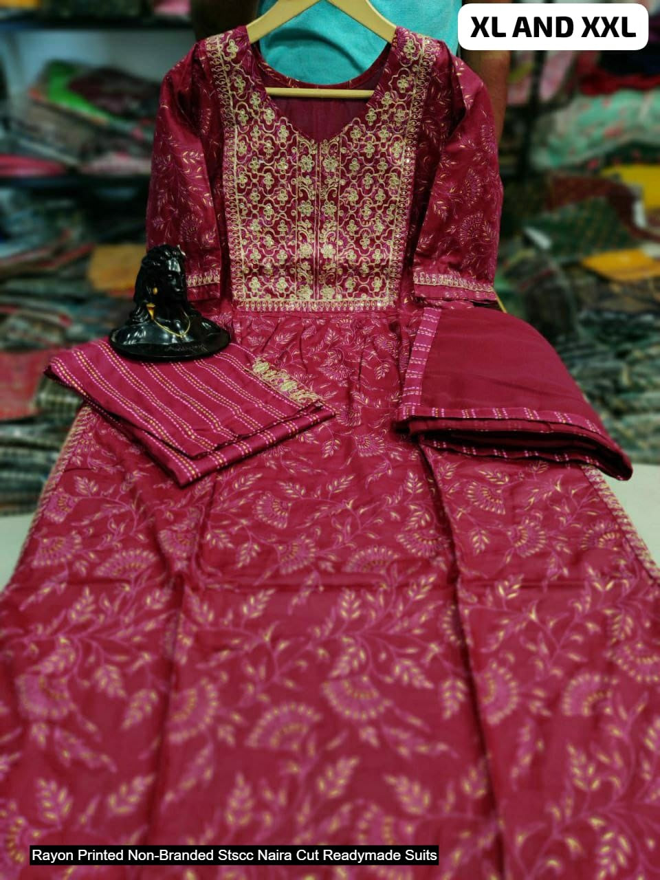 Rayon Printed Non-Branded Stscc Naira Cut Readymade Suits