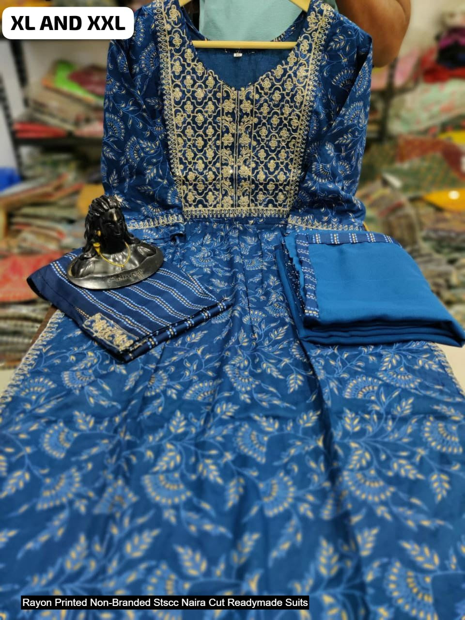 Rayon Printed Non-Branded Stscc Naira Cut Readymade Suits