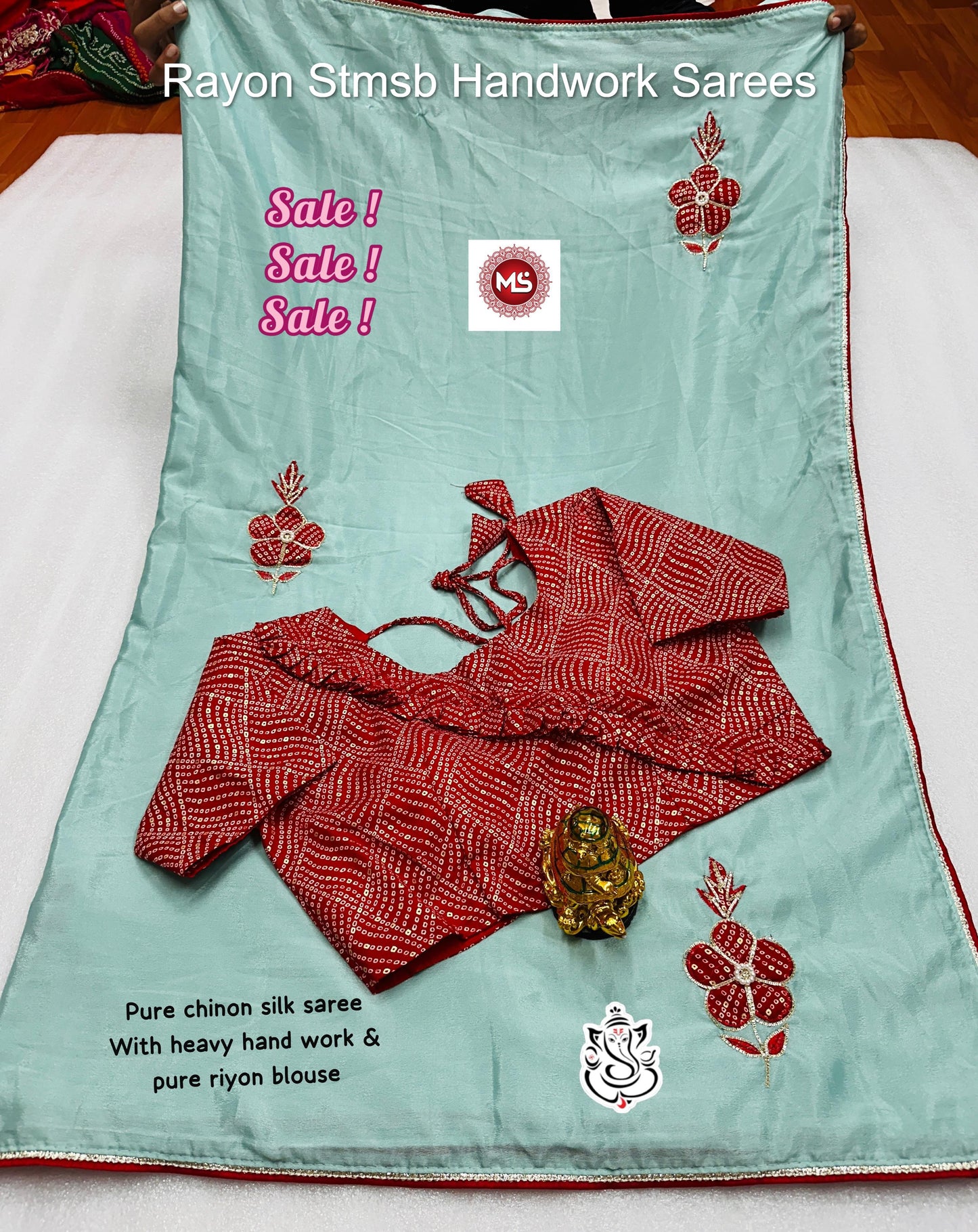 Rayon Stmsb Handwork Sarees