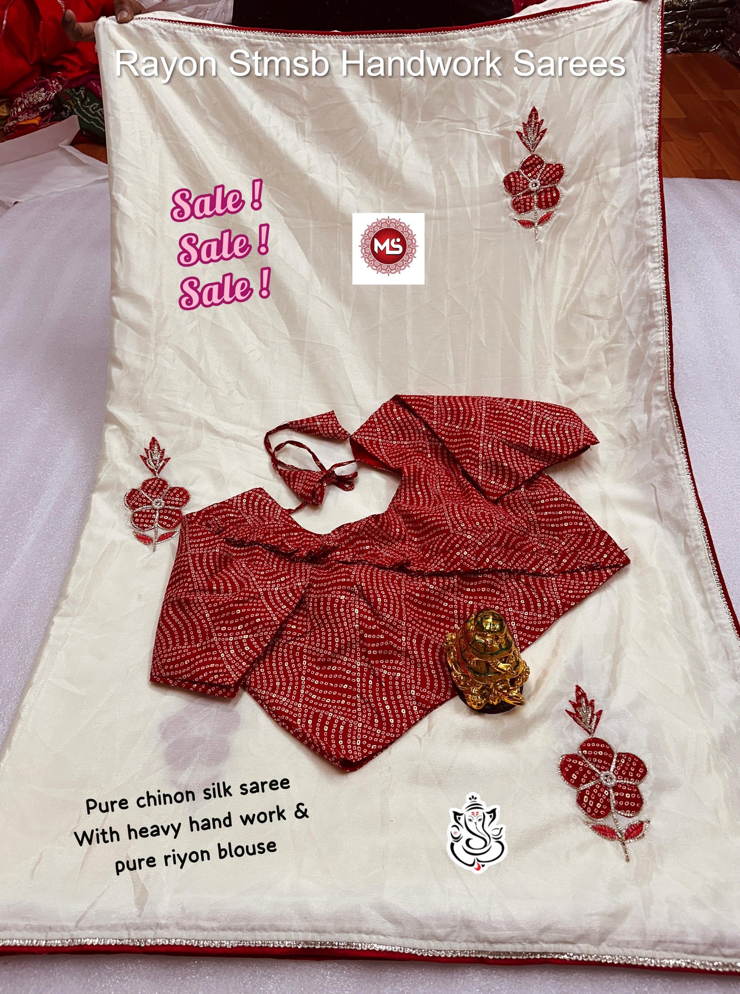 Rayon Stmsb Handwork Sarees