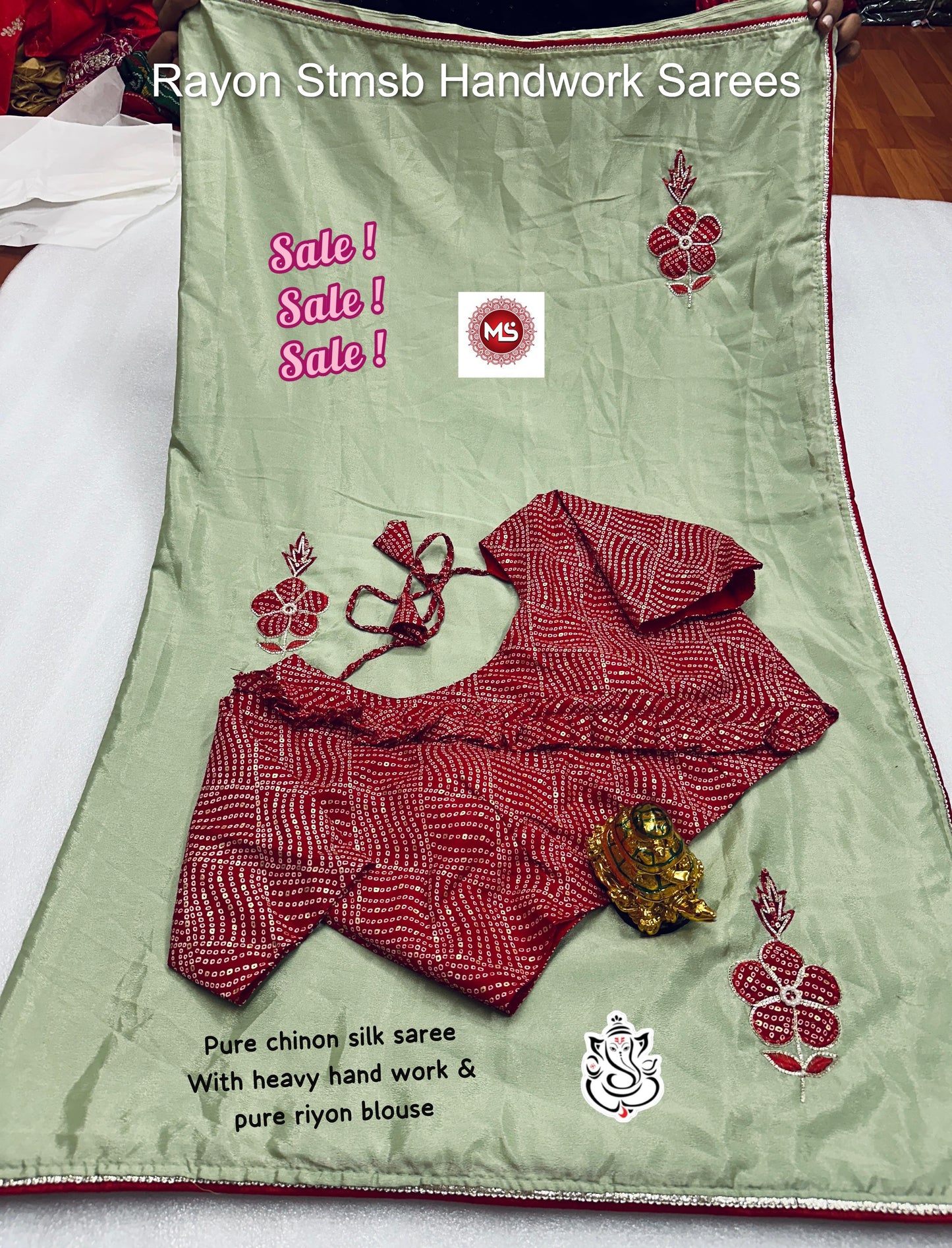 Rayon Stmsb Handwork Sarees