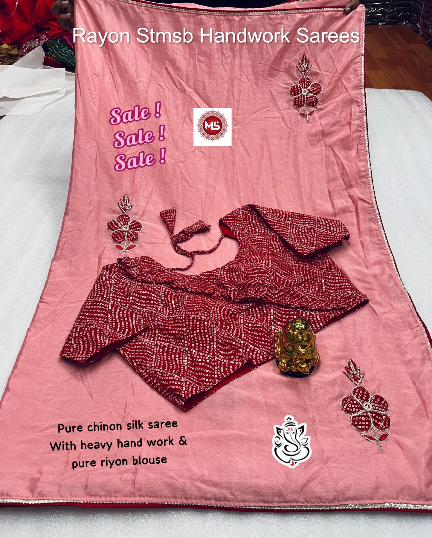 Rayon Stmsb Handwork Sarees