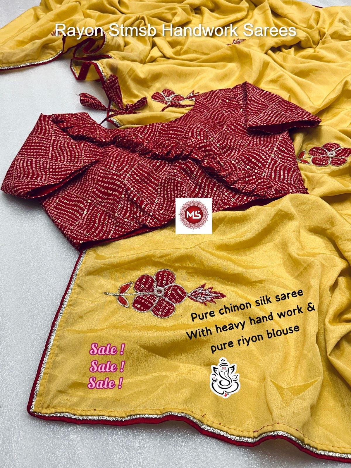 Rayon Stmsb Handwork Sarees