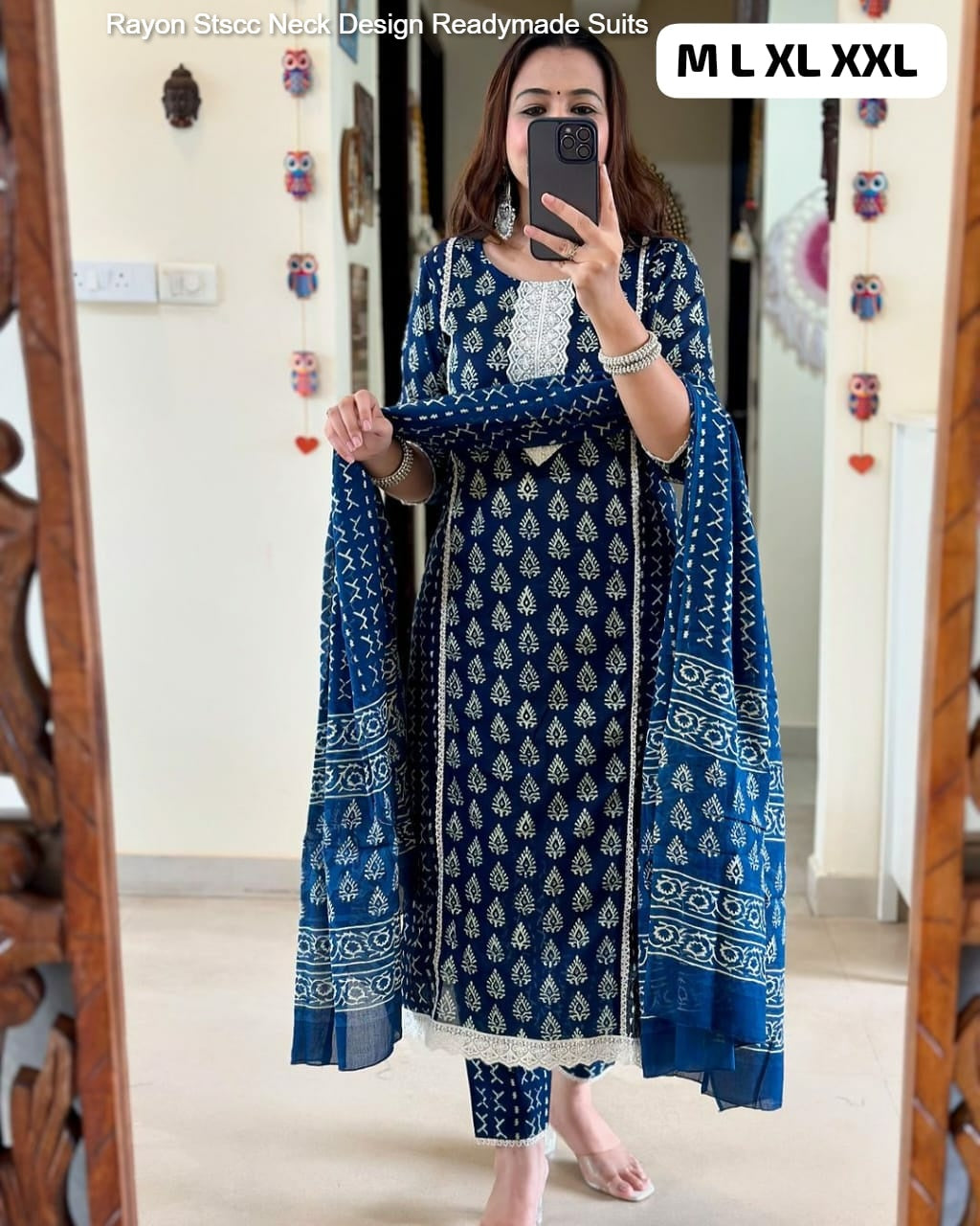Rayon Stscc Neck Design Readymade Suits