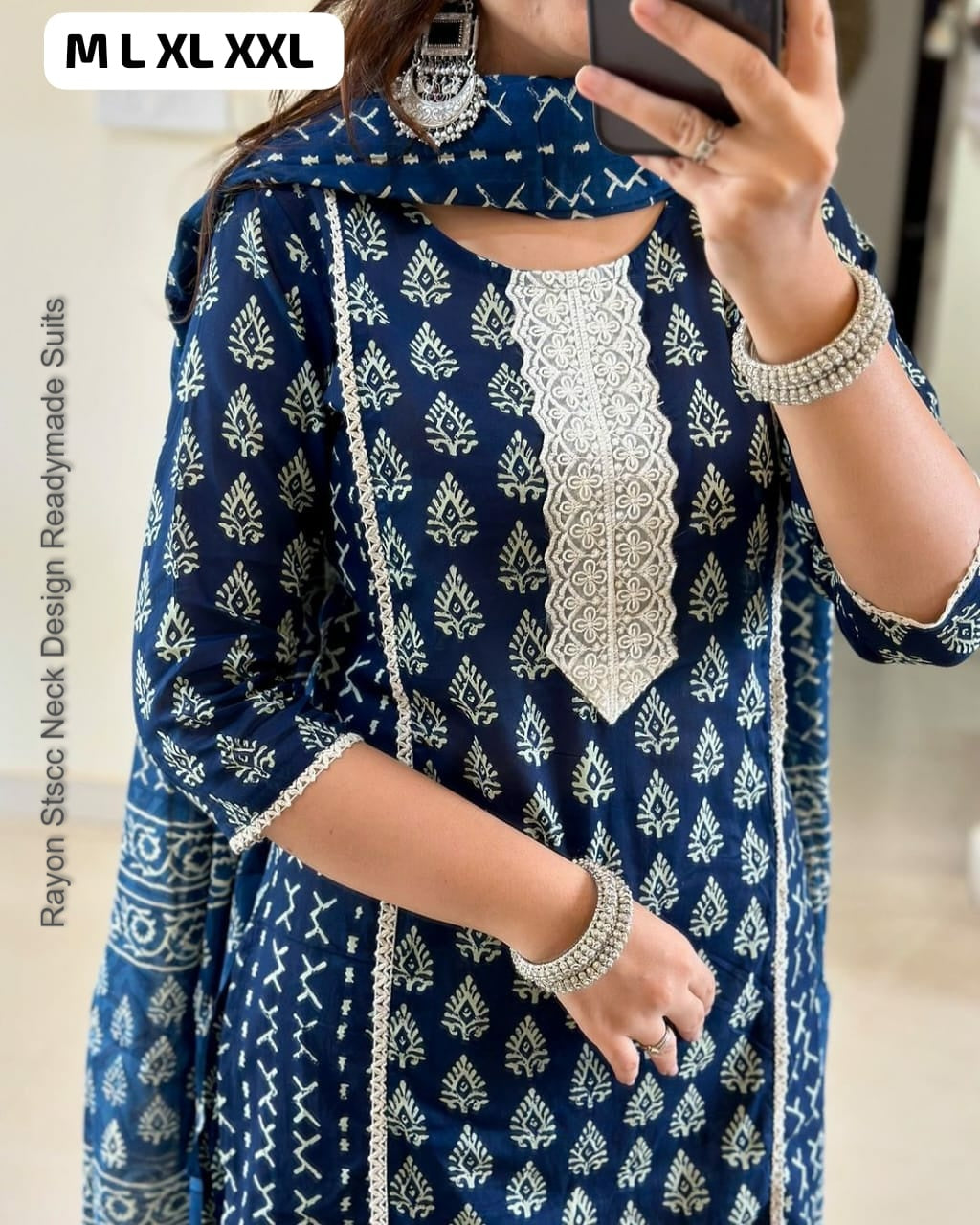 Rayon Stscc Neck Design Readymade Suits