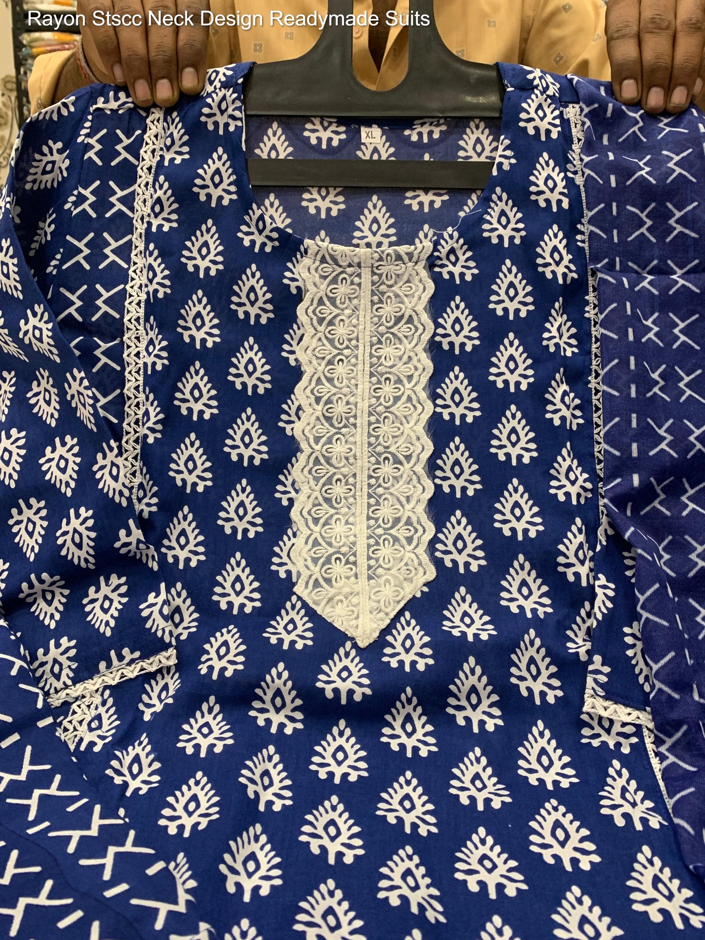 Rayon Stscc Neck Design Readymade Suits