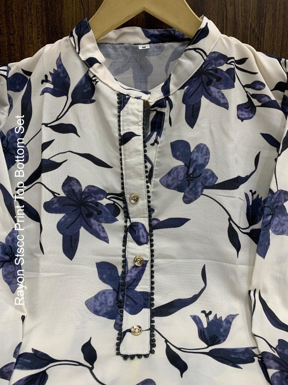 Rayon Stscc Print Top Bottom Set