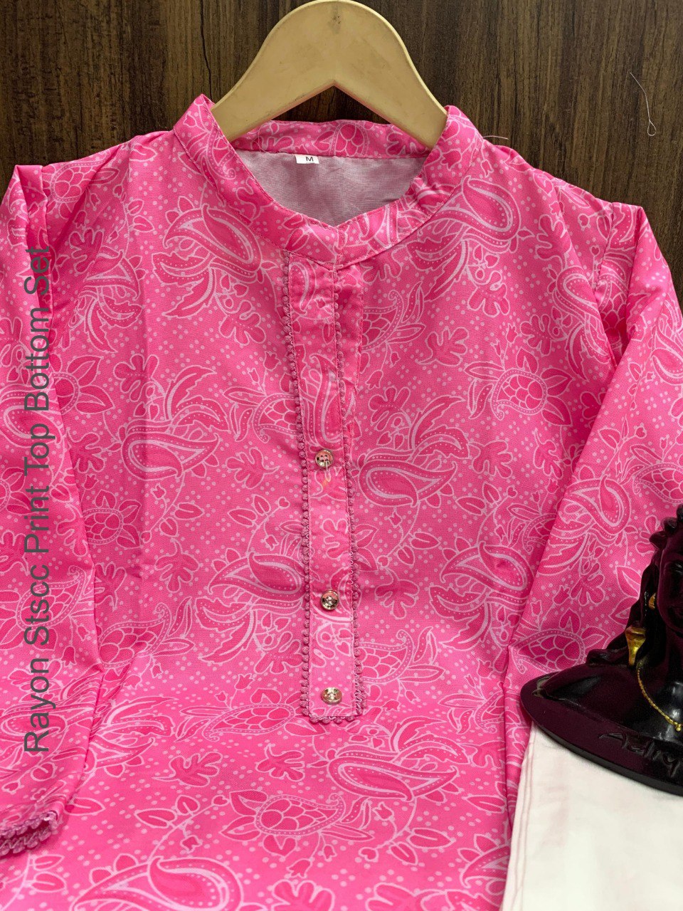 Rayon Stscc Print Top Bottom Set