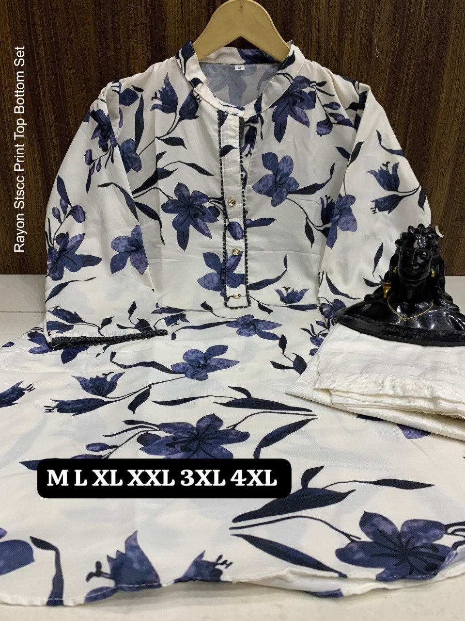 Rayon Stscc Print Top Bottom Set