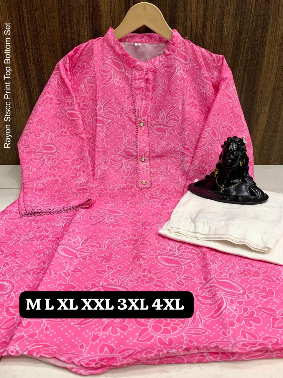 Rayon Stscc Print Top Bottom Set