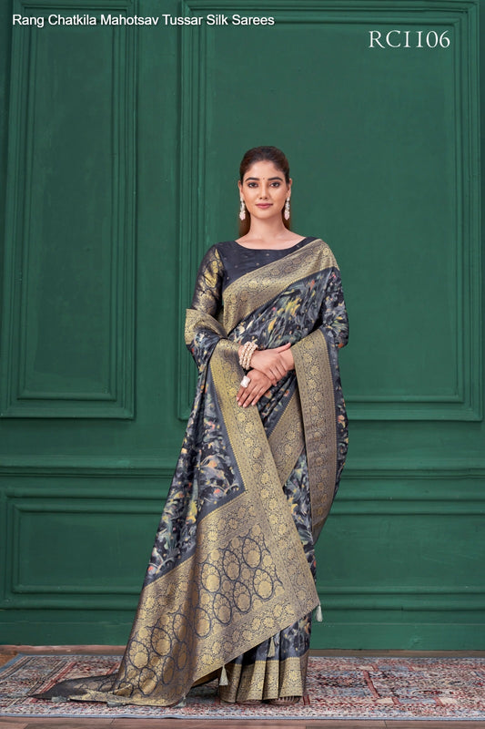 Rc1106 Rang Chatkila Mahotsav Tussar Silk Sarees