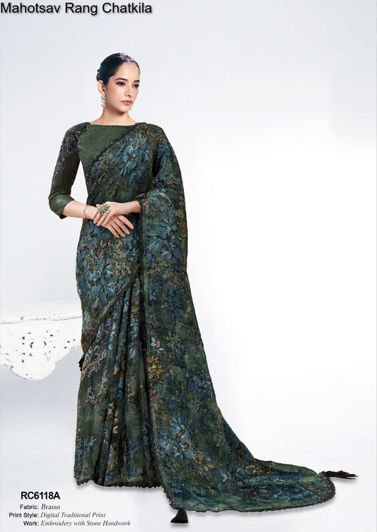 Rc6118 Rang Chatkila Mahotsav Brasso Sarees
