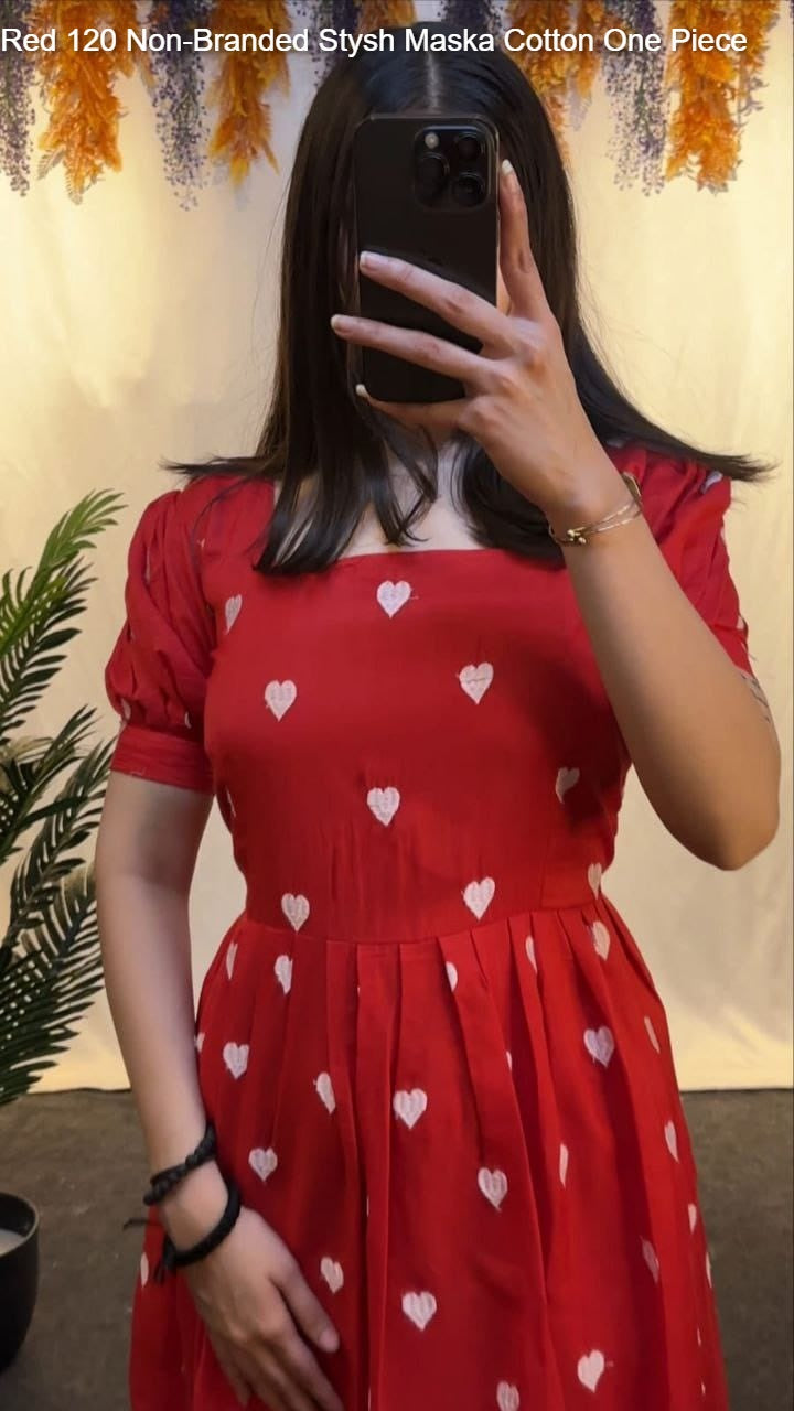 Red 120 Non-Branded Stysh Maska Cotton One Piece