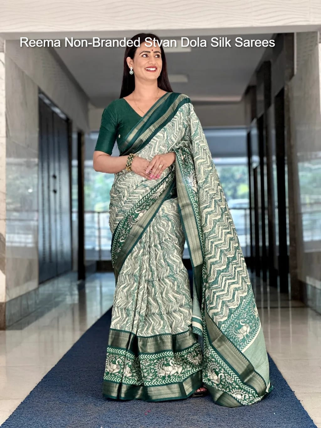 Reema Non-Branded Stvan Dola Silk Sarees