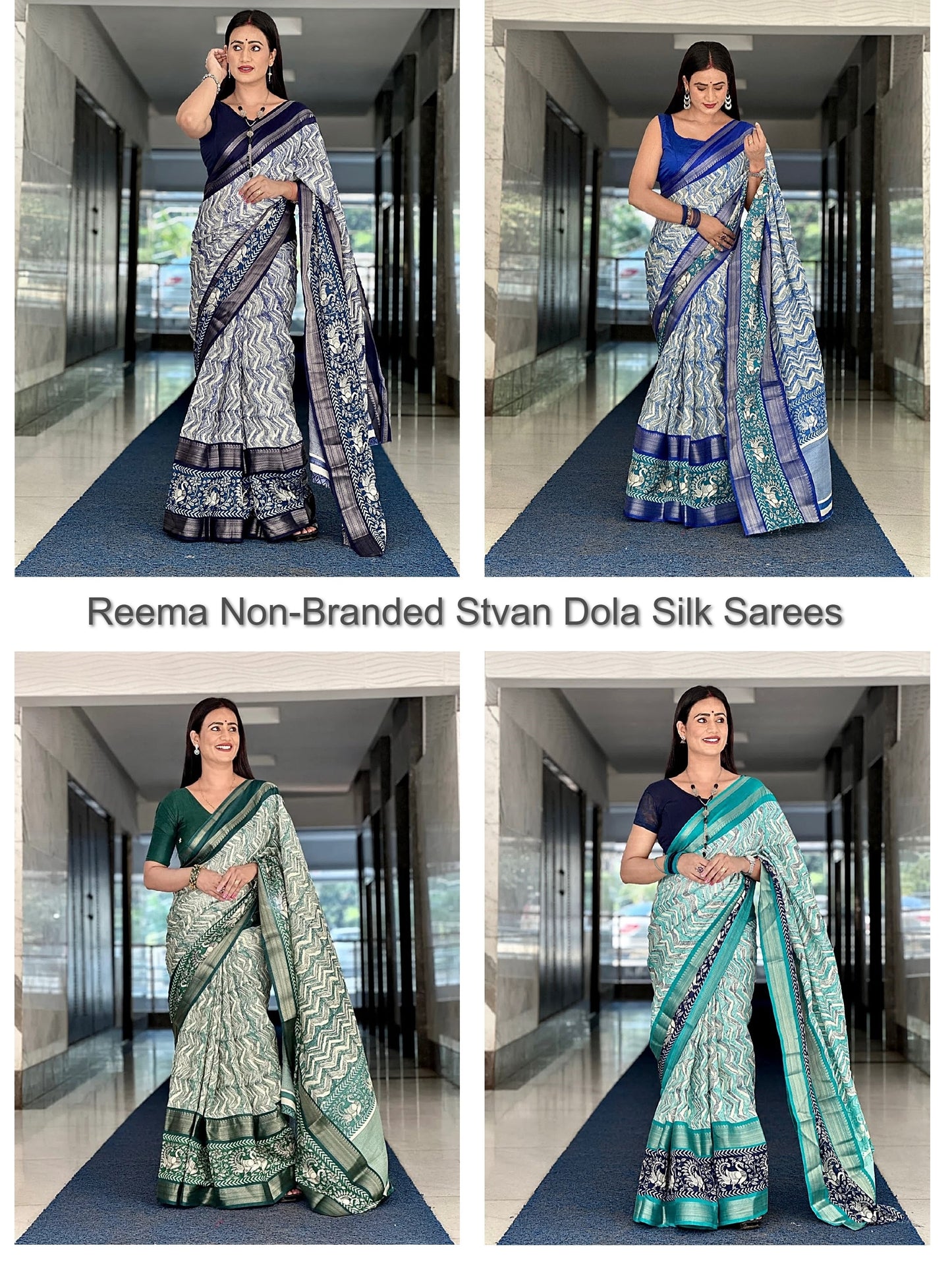 Reema Non-Branded Stvan Dola Silk Sarees