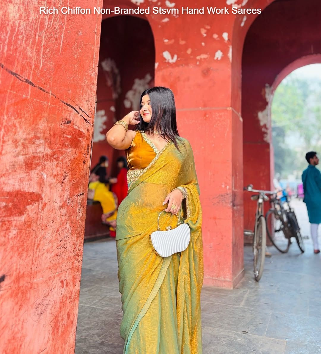 Rich Chiffon Non-Branded Stsvm Hand Work Sarees