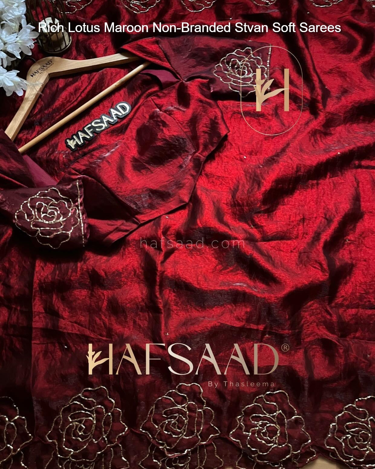 Rich Lotus Maroon Non-Branded Stvan Soft Sarees