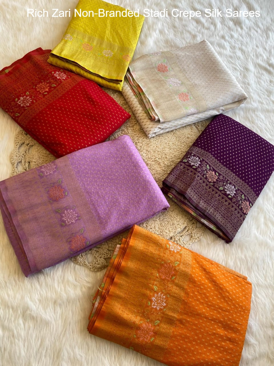 Rich Zari Non-Branded Stadi Crepe Silk Sarees