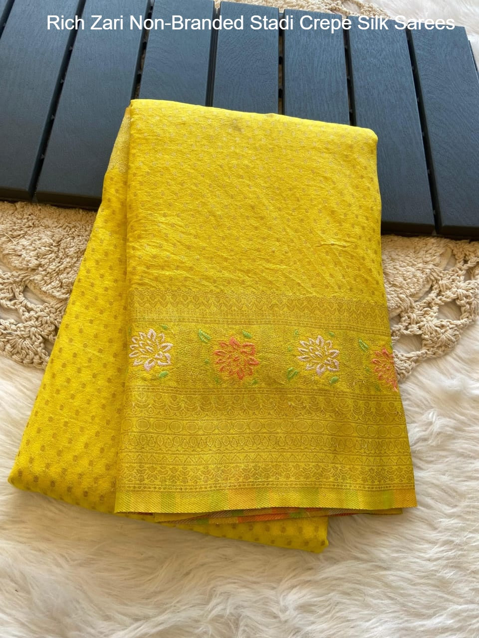 Rich Zari Non-Branded Stadi Crepe Silk Sarees