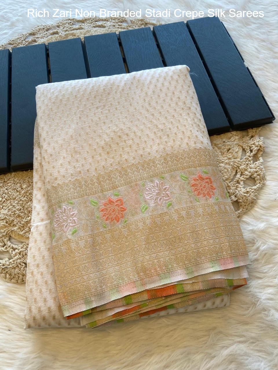 Rich Zari Non-Branded Stadi Crepe Silk Sarees