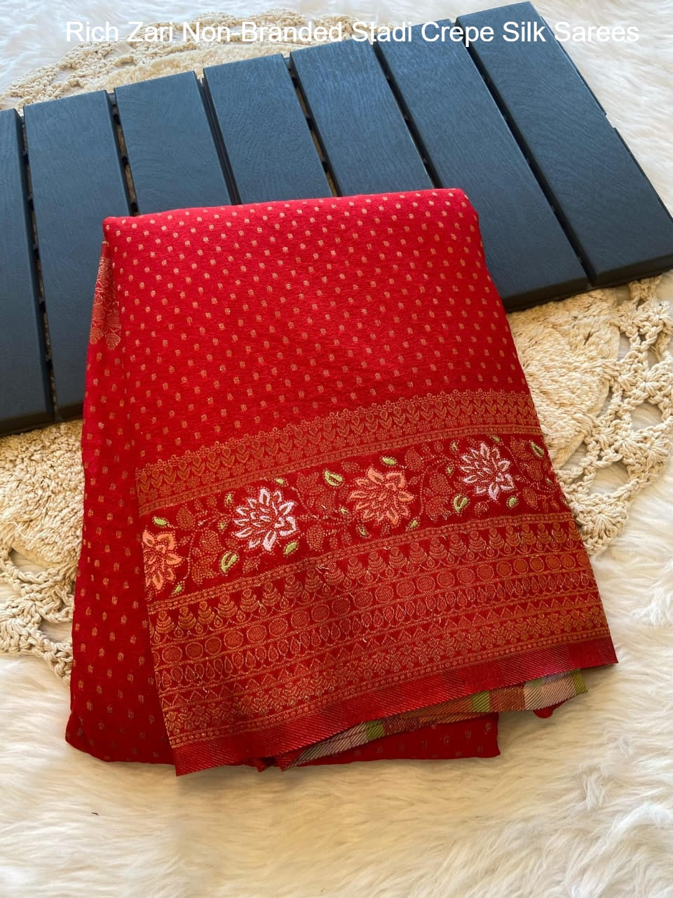 Rich Zari Non-Branded Stadi Crepe Silk Sarees