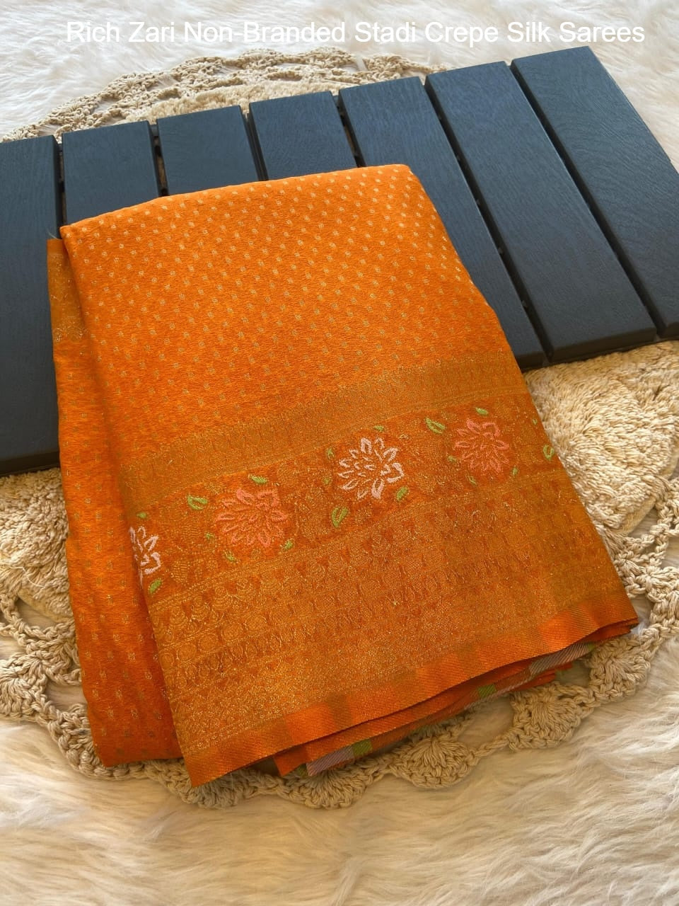 Rich Zari Non-Branded Stadi Crepe Silk Sarees