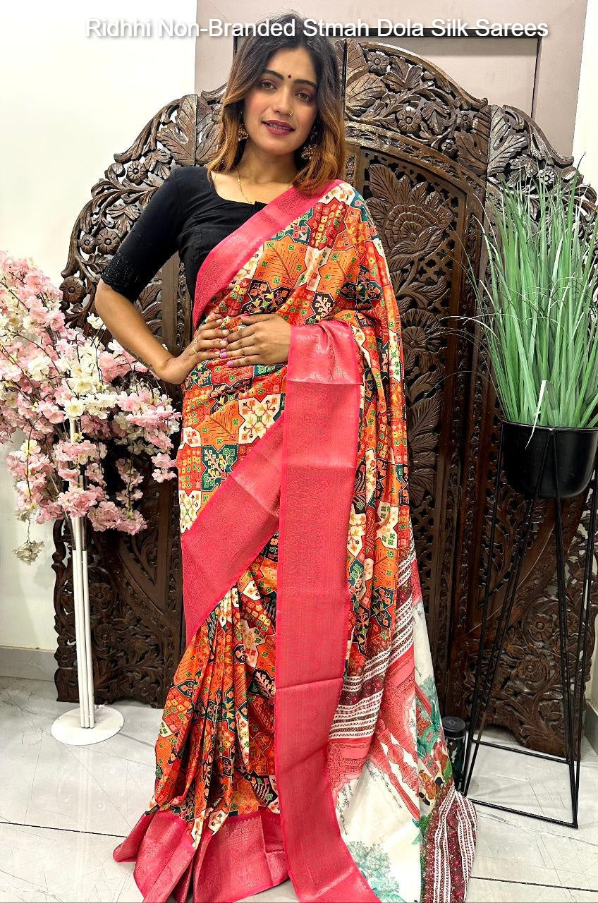 Ridhhi Non-Branded Stmah Dola Silk Sarees