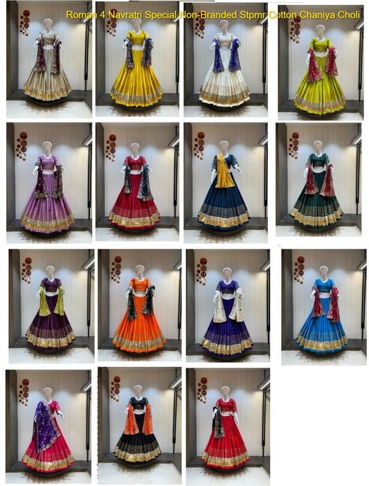 Roman 4 Navratri Special Non-Branded Stpmr Cotton Chaniya Choli