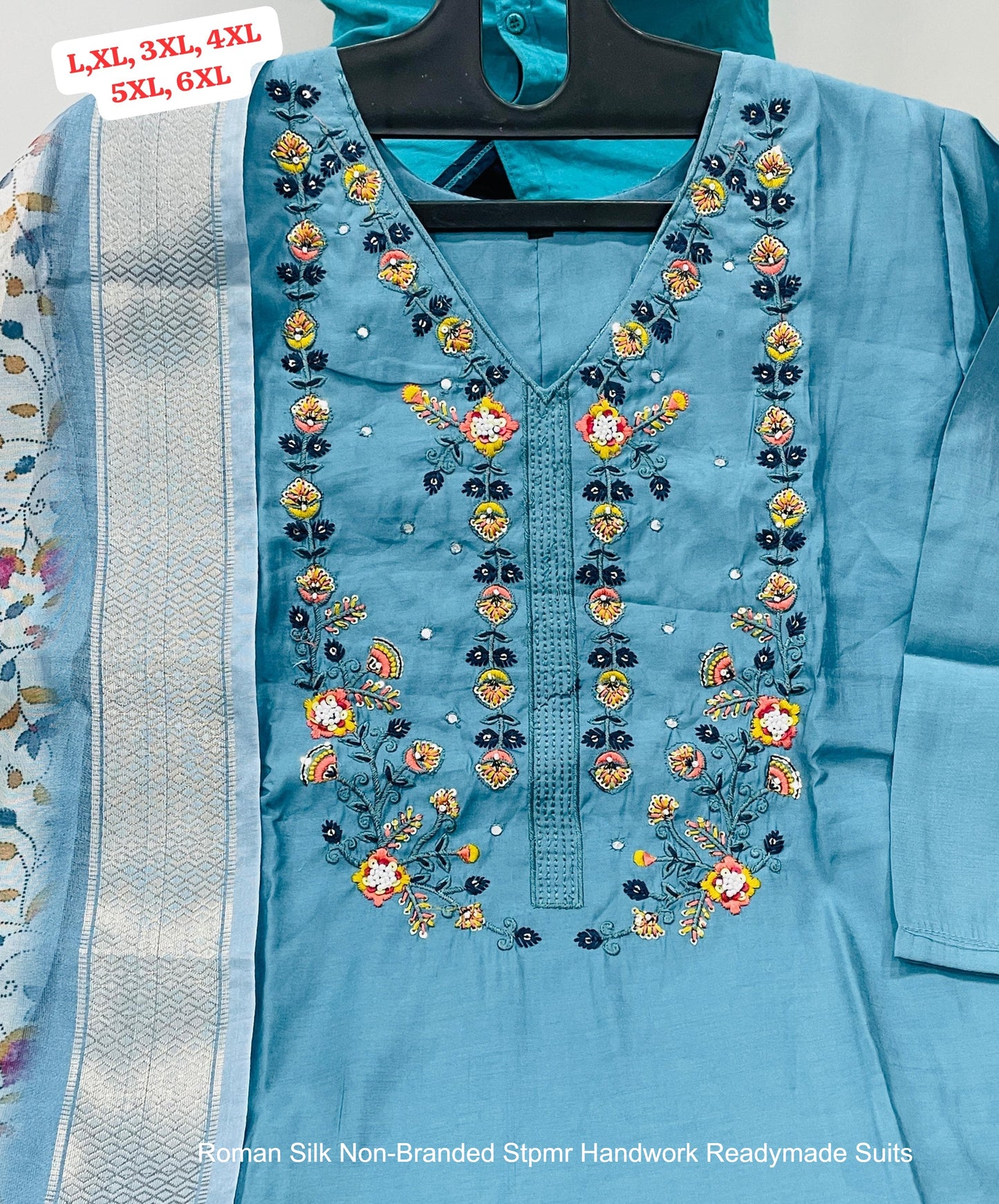 Roman Silk Non-Branded Stpmr Handwork Readymade Suits