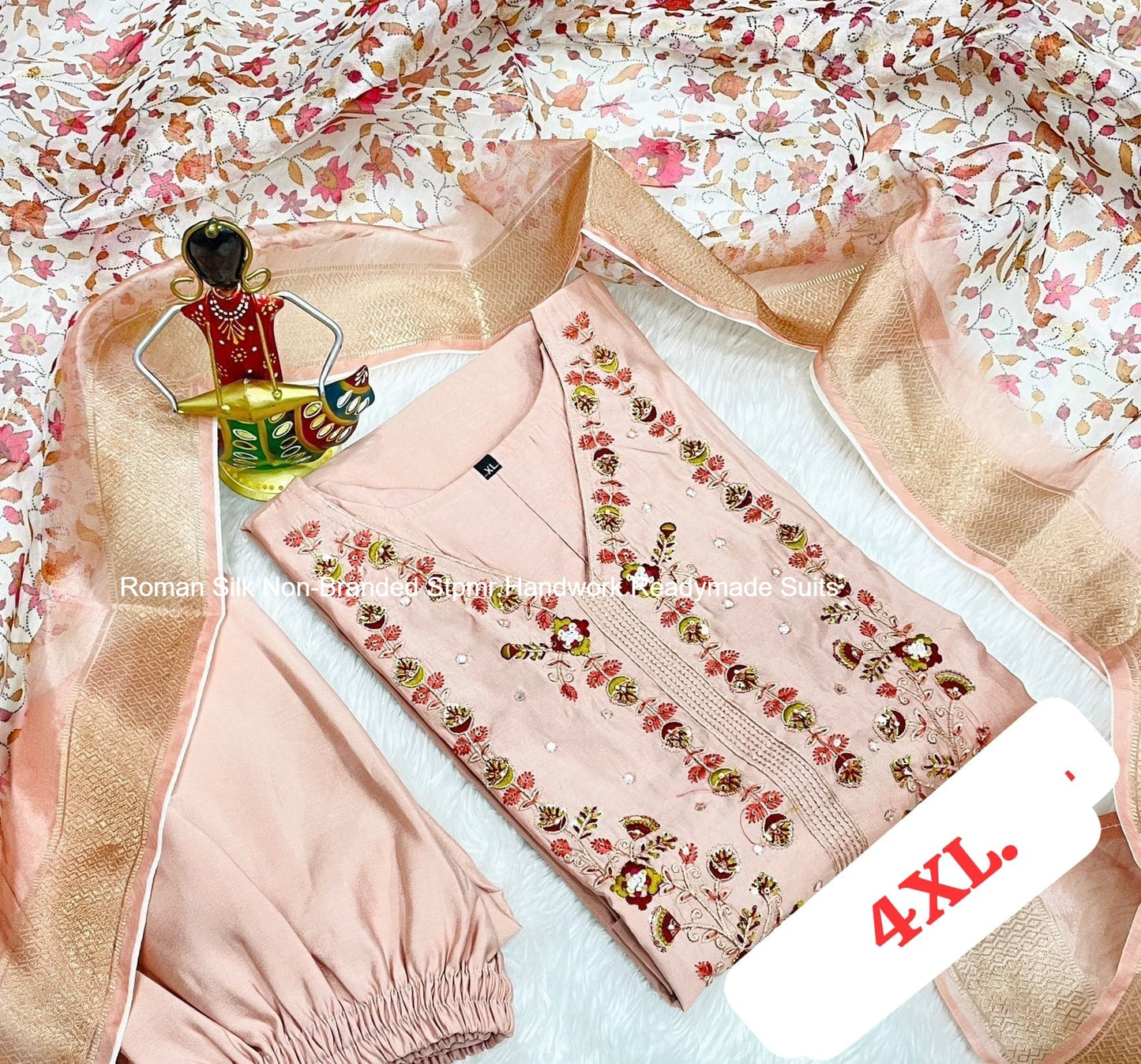 Roman Silk Non-Branded Stpmr Handwork Readymade Suits