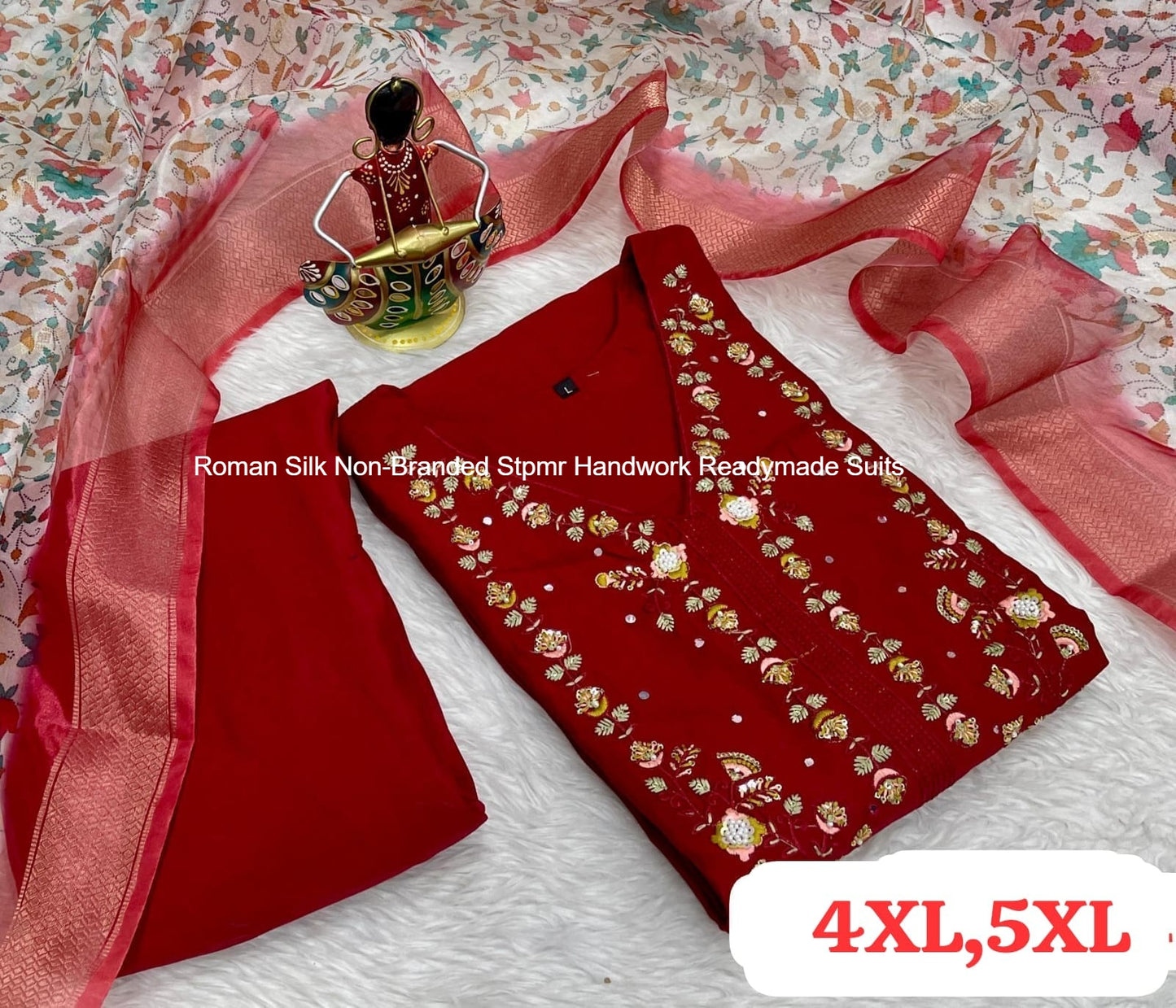 Roman Silk Non-Branded Stpmr Handwork Readymade Suits