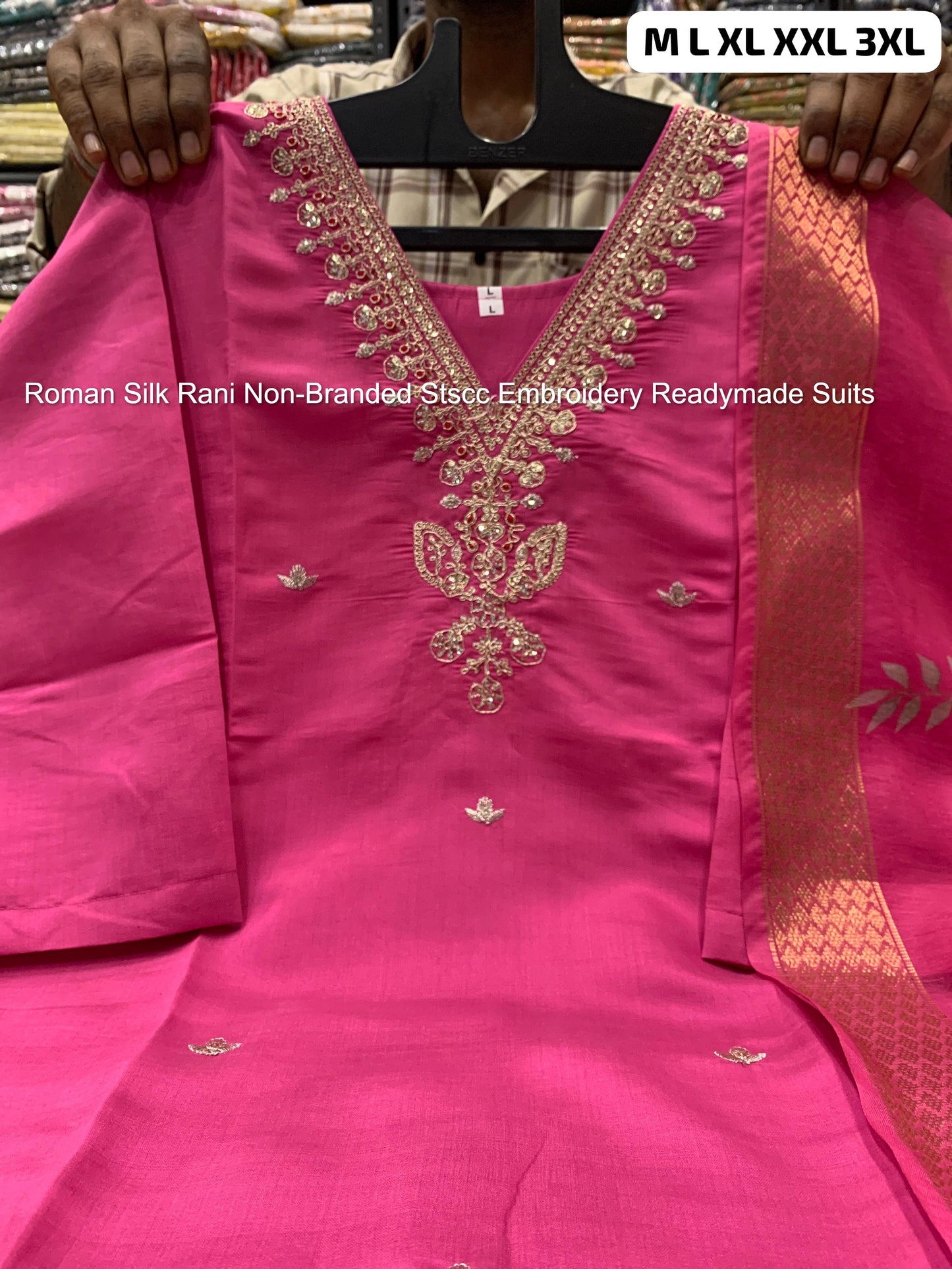 Roman Silk Rani Non-Branded Stscc Embroidery Readymade Suits