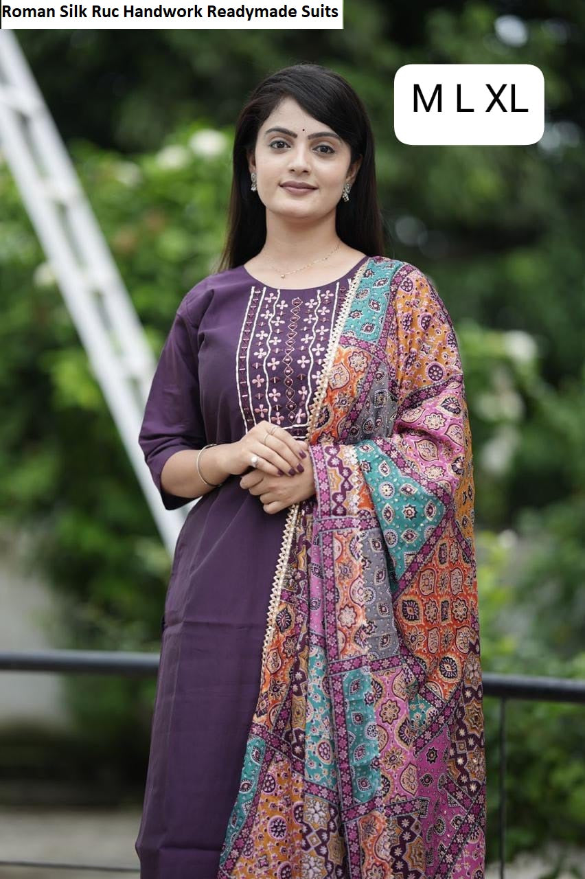 Roman Silk Ruc Handwork Readymade Suits