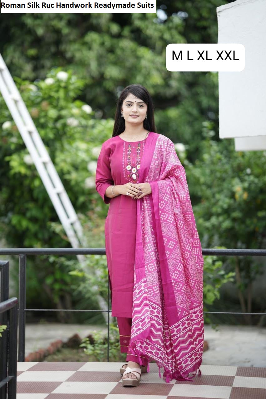 Roman Silk Ruc Handwork Readymade Suits