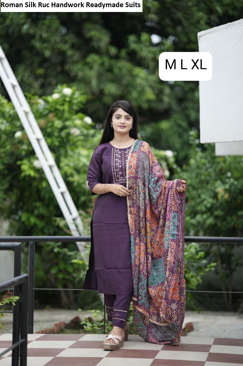 Roman Silk Ruc Handwork Readymade Suits