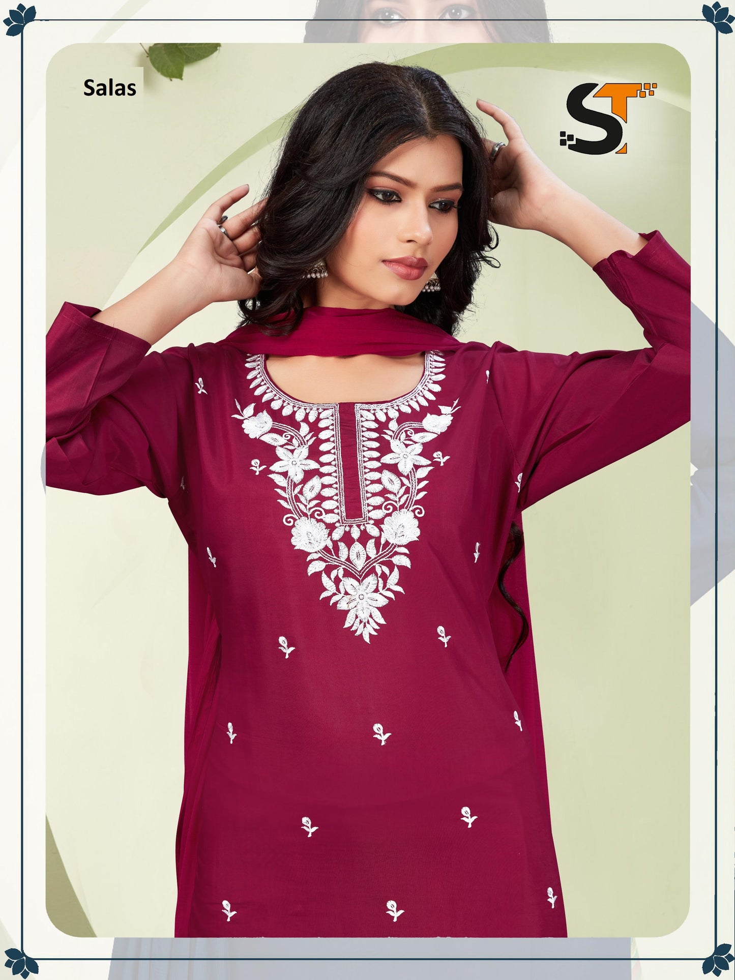 Roman Silk Salas Embroidery Readymade Suits