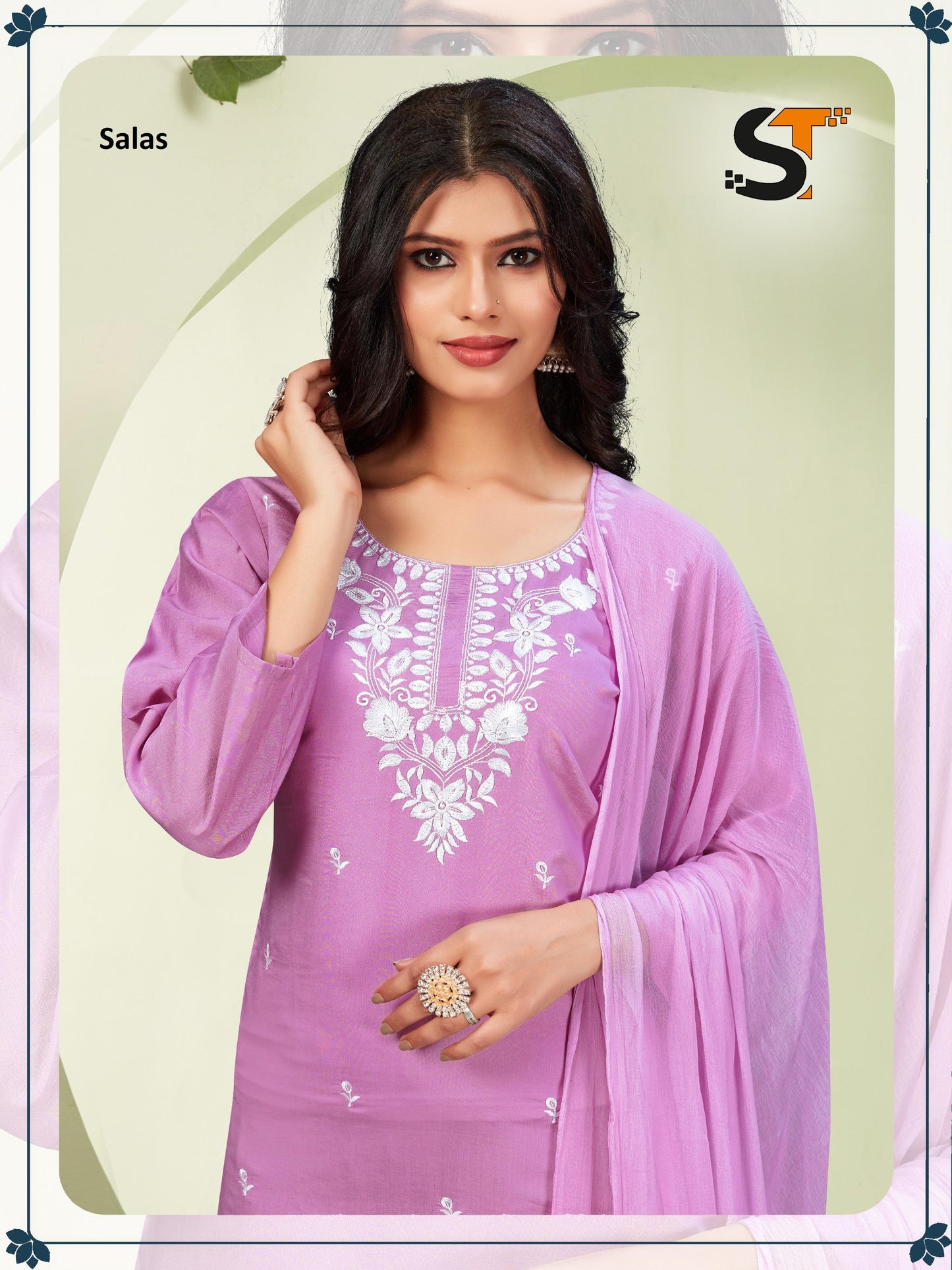 Roman Silk Salas Embroidery Readymade Suits