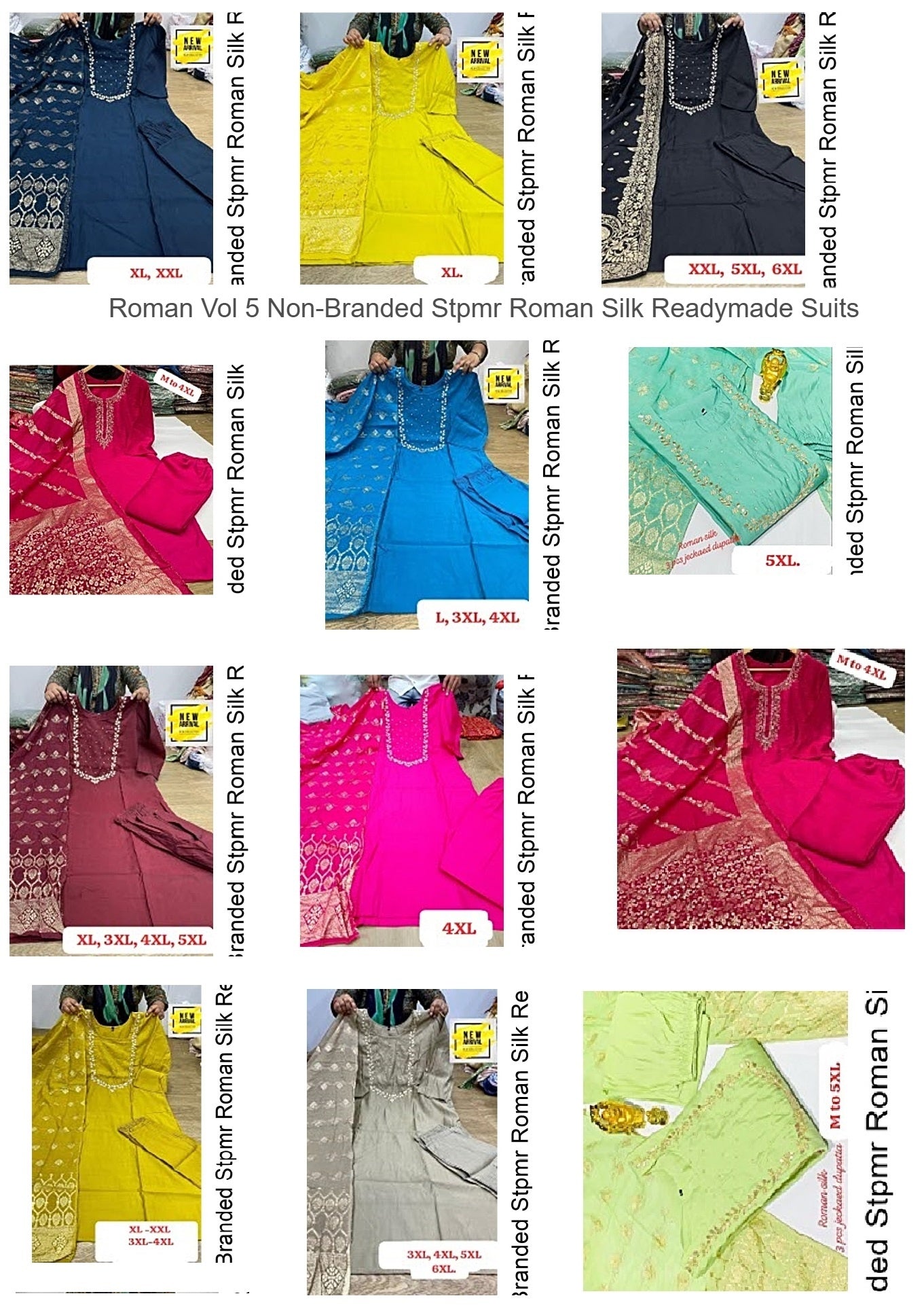 Roman Vol 5 Non-Branded Stpmr Roman Silk Readymade Suits