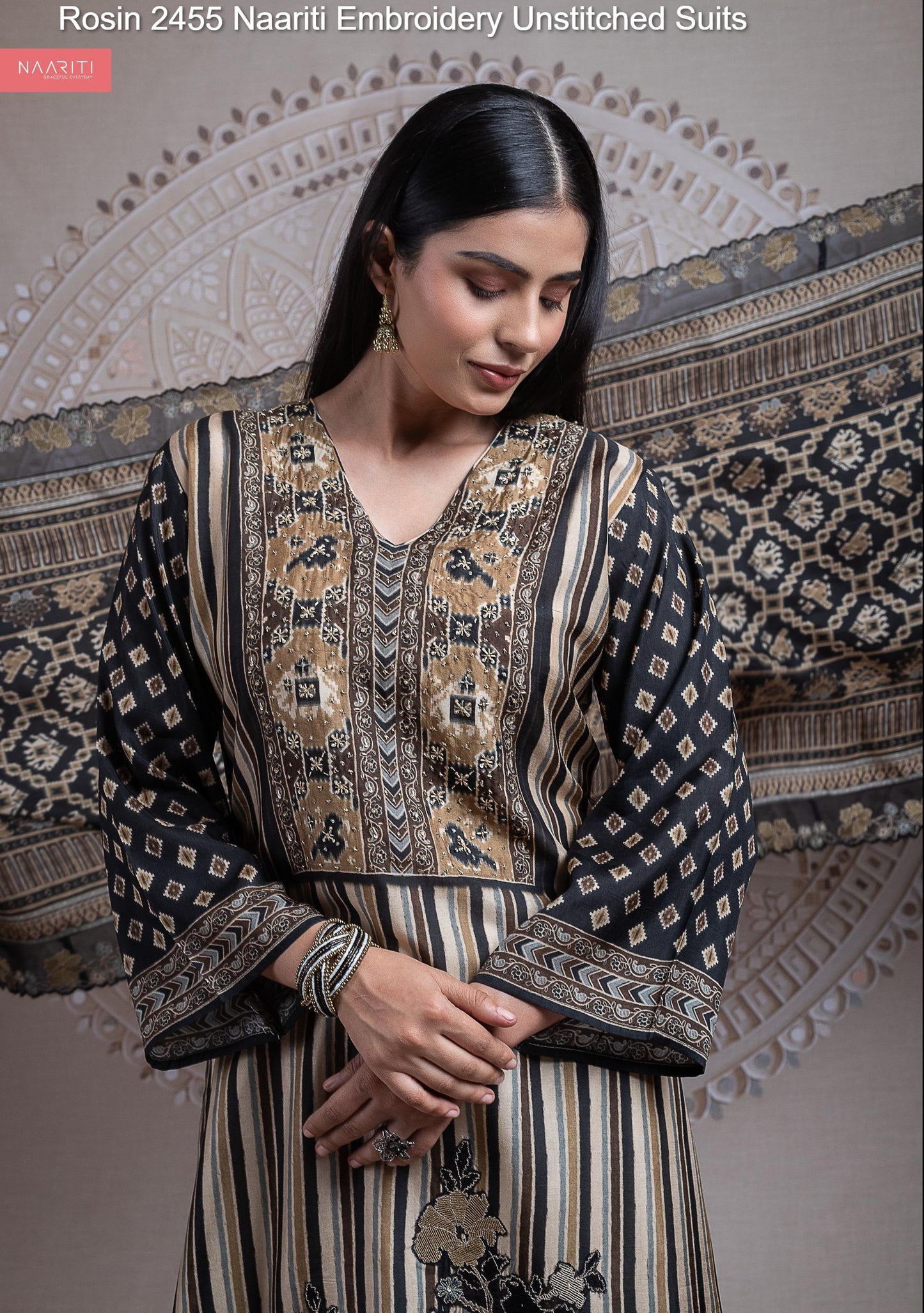 Rosin 2455 Naariti Embroidery Unstitched Suits