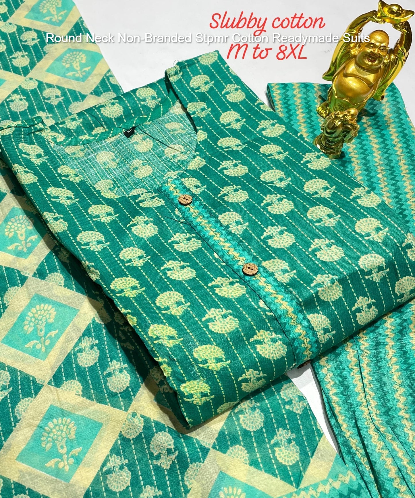 Round Neck Non-Branded Stpmr Cotton Readymade Suits