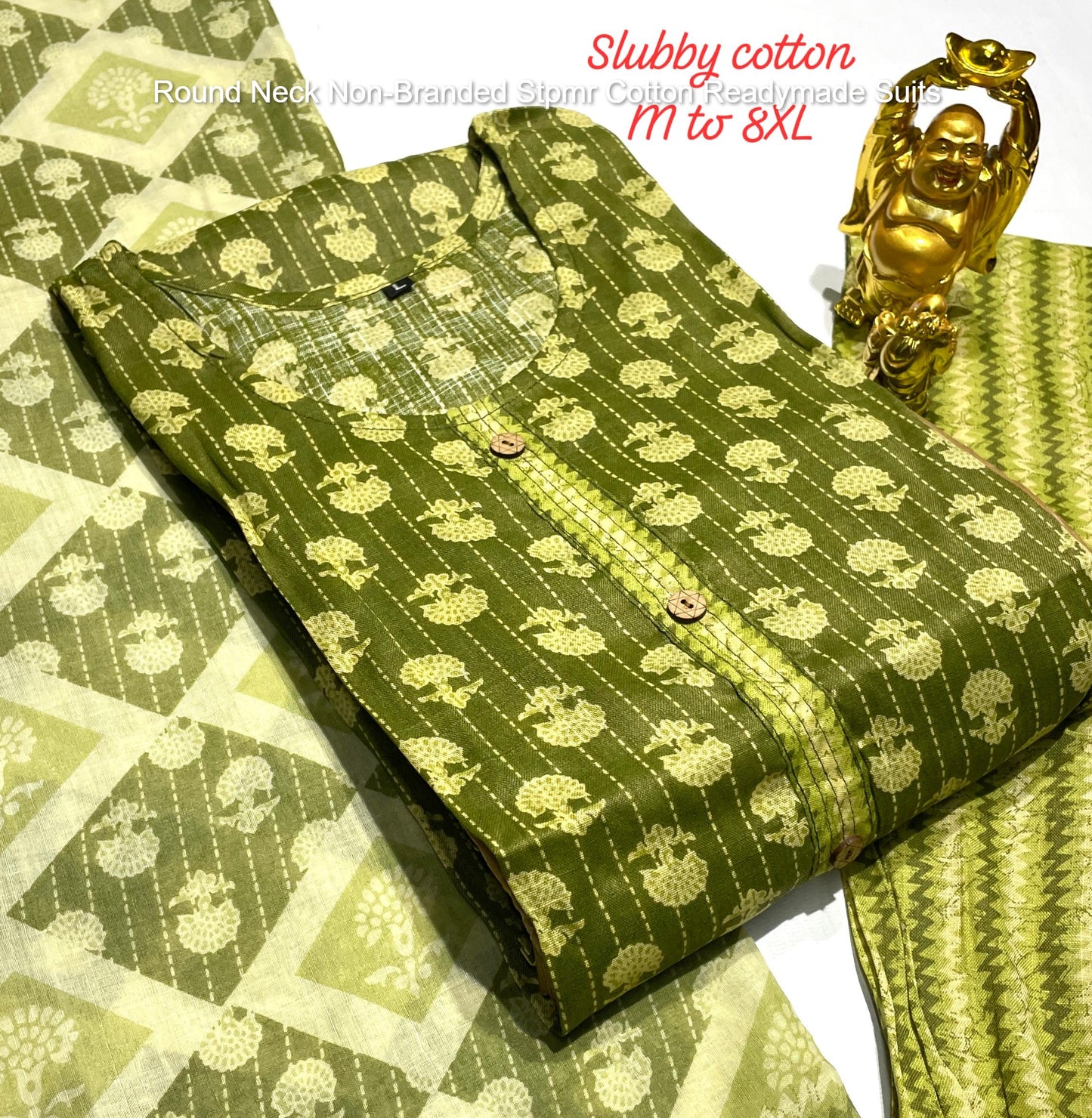 Round Neck Non-Branded Stpmr Cotton Readymade Suits