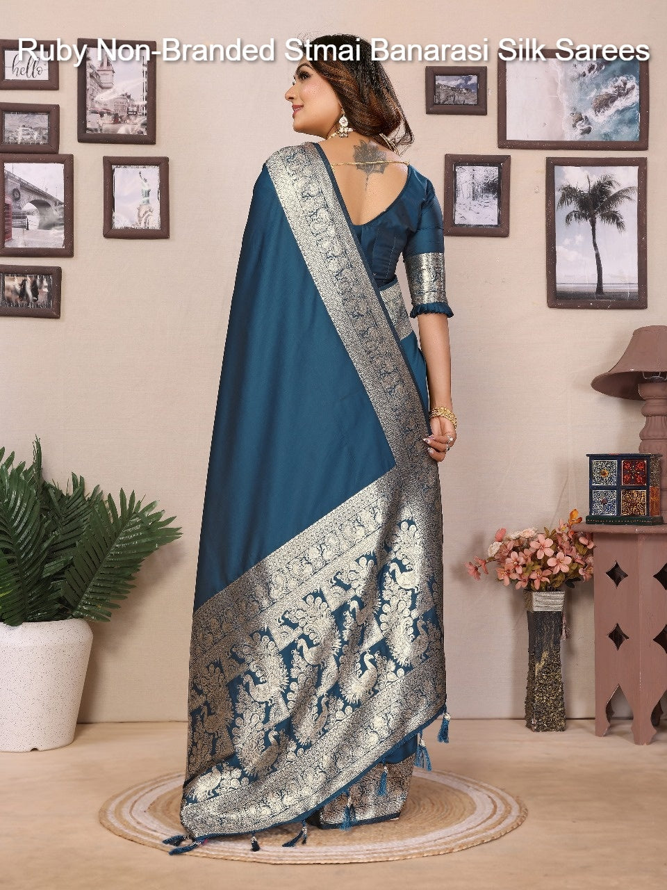 Ruby Non-Branded Stmai Banarasi Silk Sarees