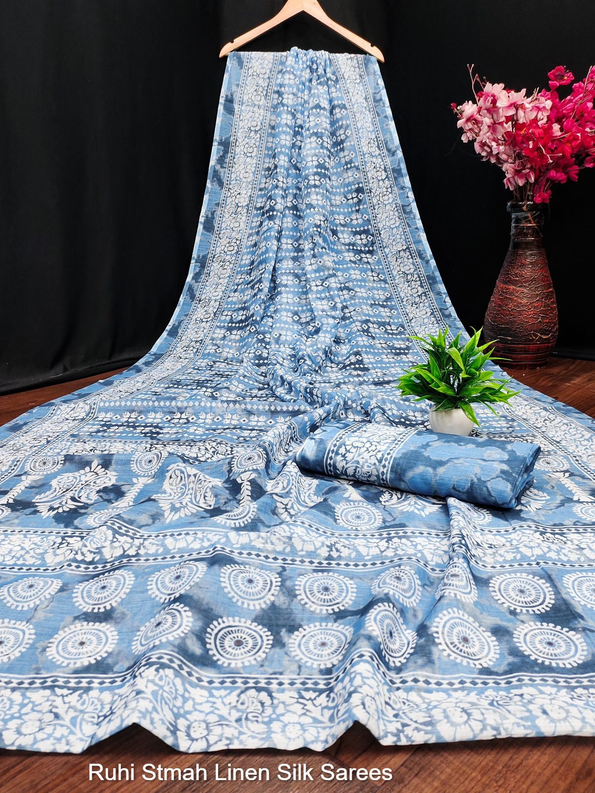 Ruhi Stmah Linen Silk Sarees