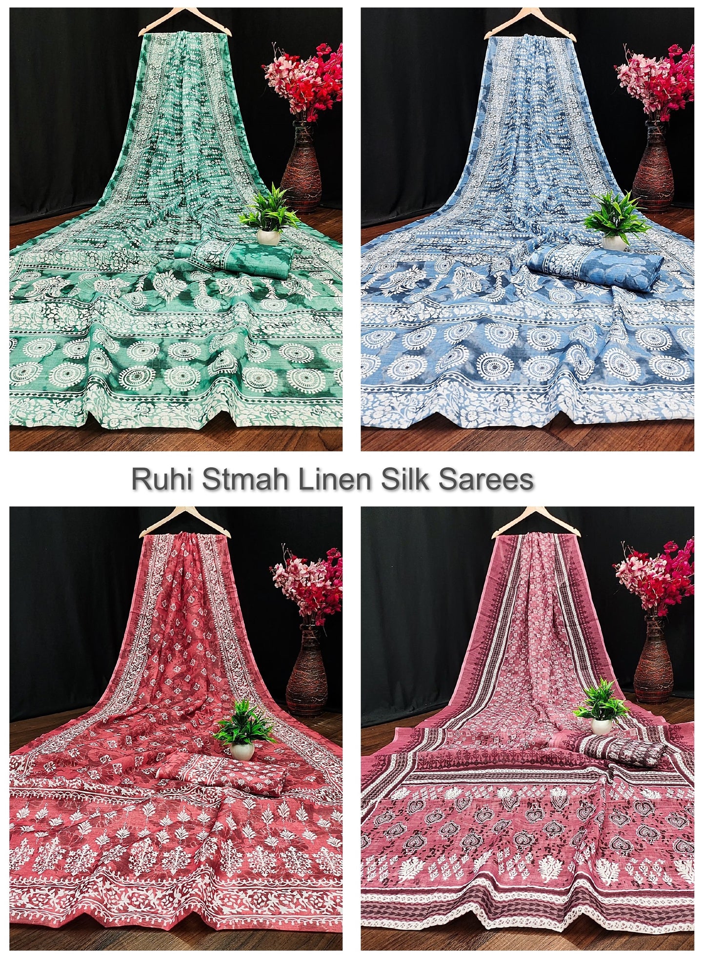 Ruhi Stmah Linen Silk Sarees