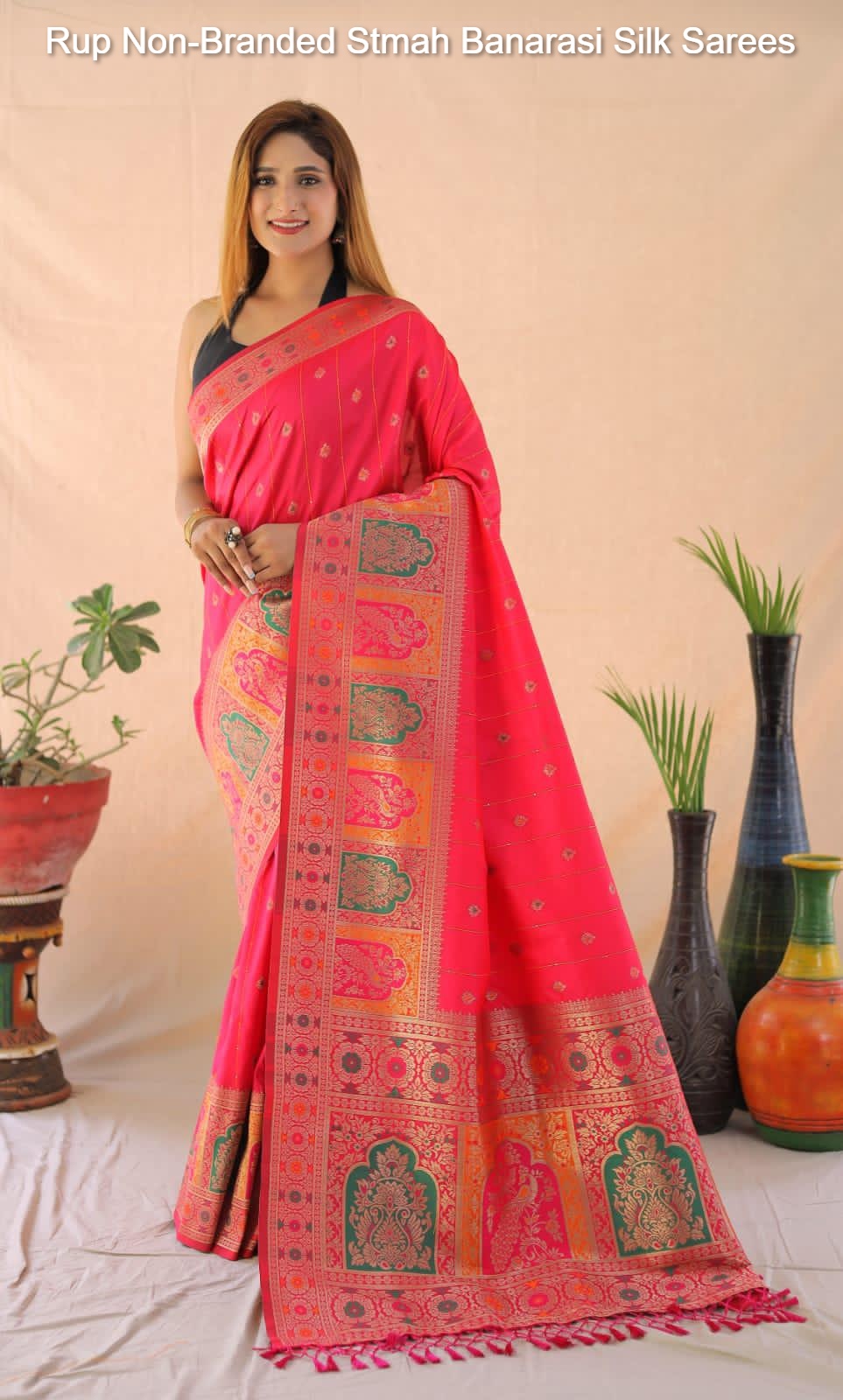 Rup Non-Branded Stmah Banarasi Silk Sarees