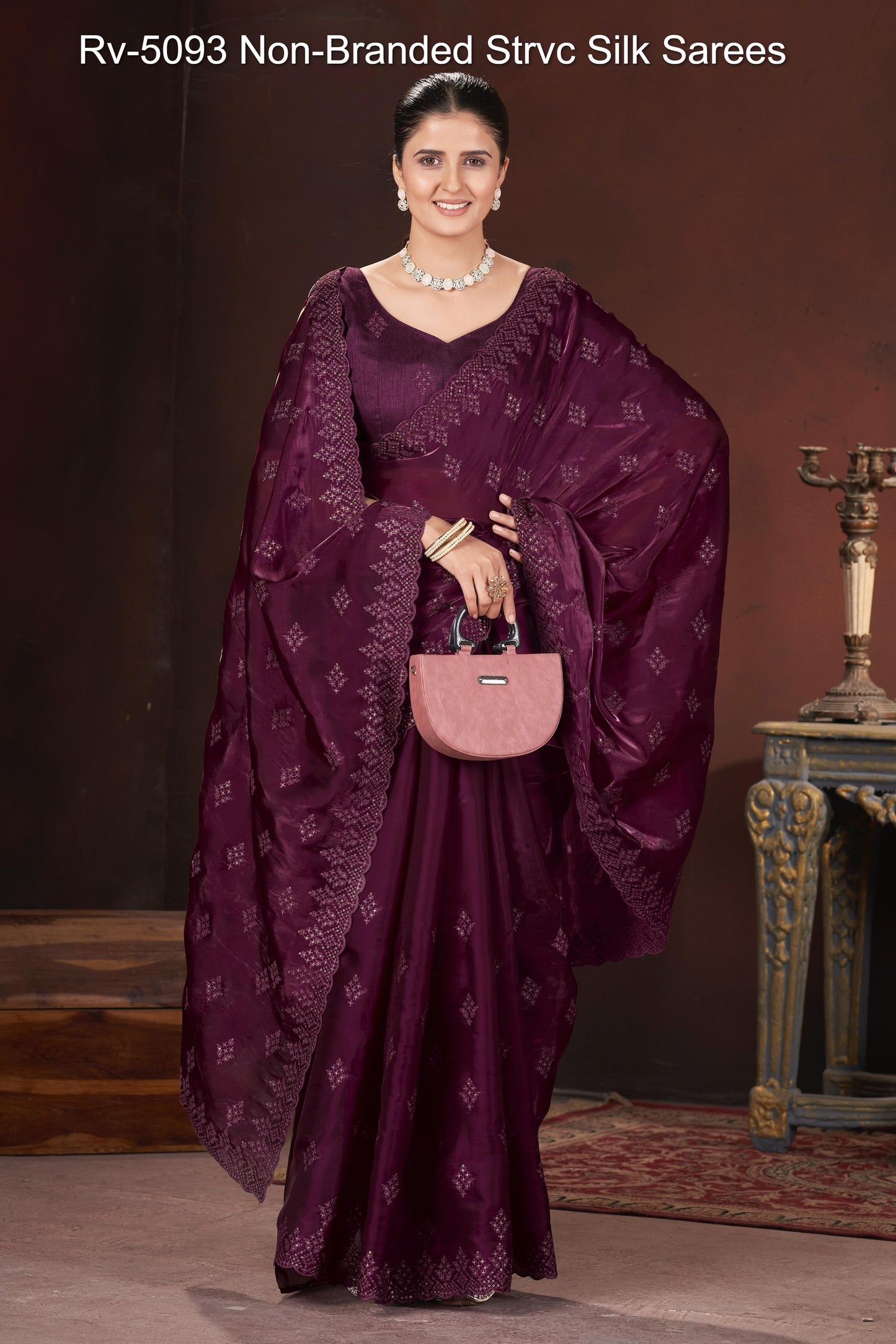 Rv-5093 Non-Branded Strvc Silk Sarees