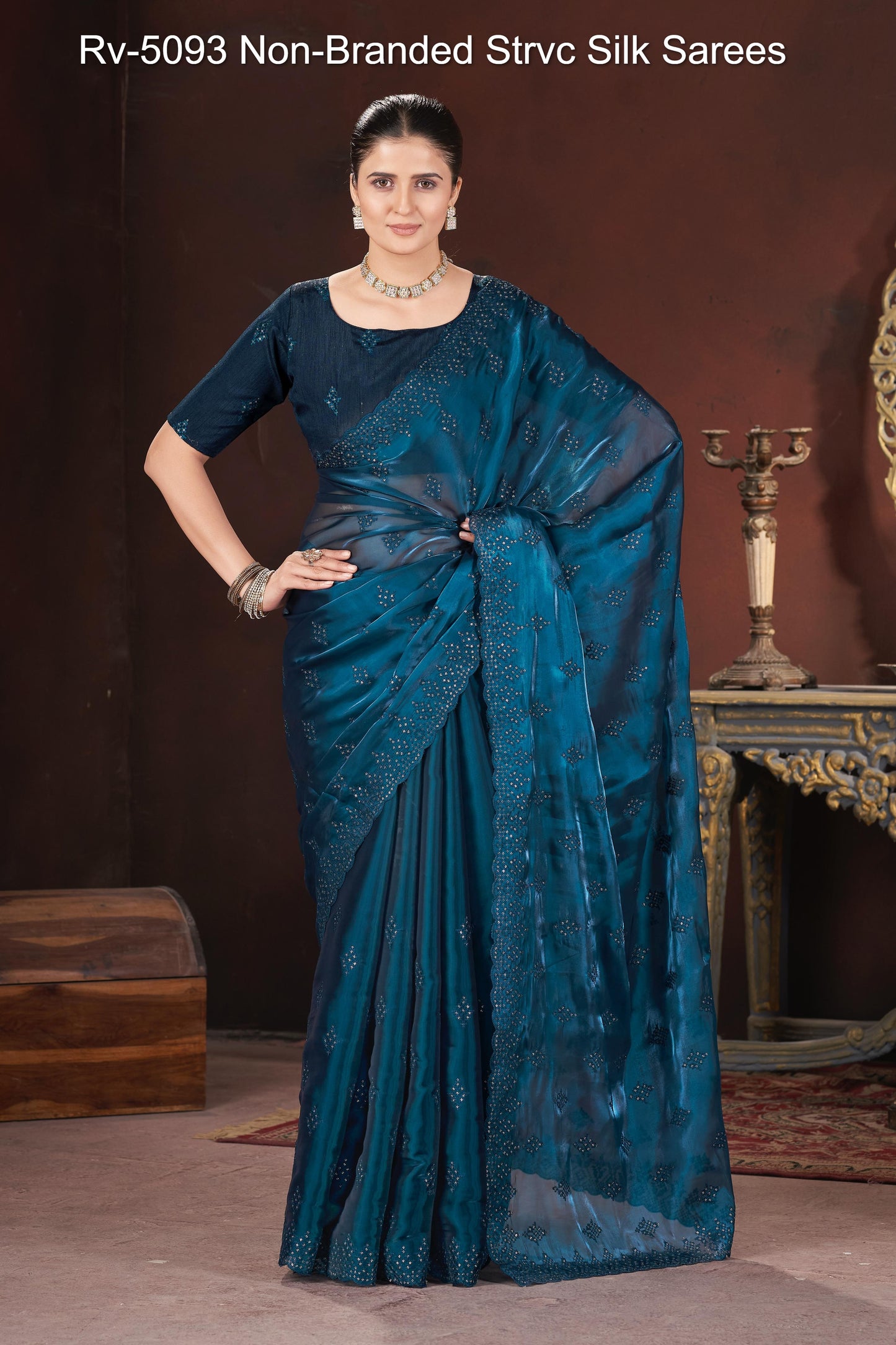 Rv-5093 Non-Branded Strvc Silk Sarees
