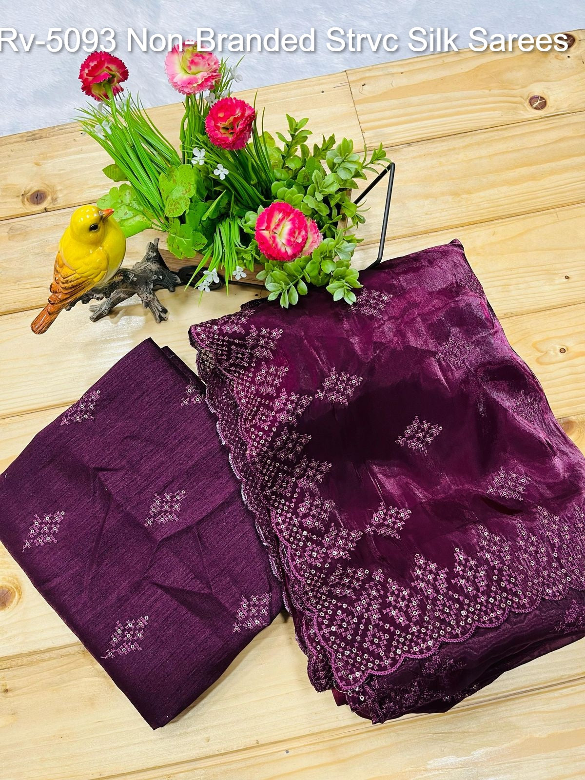 Rv-5093 Non-Branded Strvc Silk Sarees